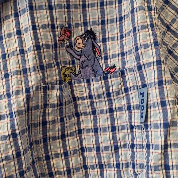 Disney XL Blue Blouse Winnie the Pooh  Button Down T-Shirt - Picture 3 of 7